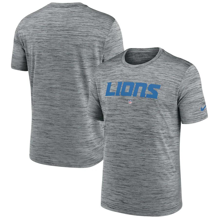 Men's Detroit Lions Grey Velocity Performance T-Shirt Men's Detroit Lions Grey Velocity Performance T-Shirt